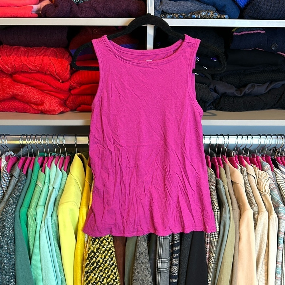 Loft fushia cross back sleeveless top size XS